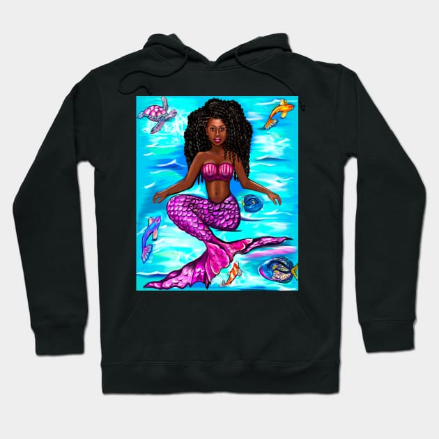 mermaid twist out , brown eyes curly Afro hair and caramel brown skin Hoodie by Artonmytee